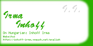 irma inhoff business card